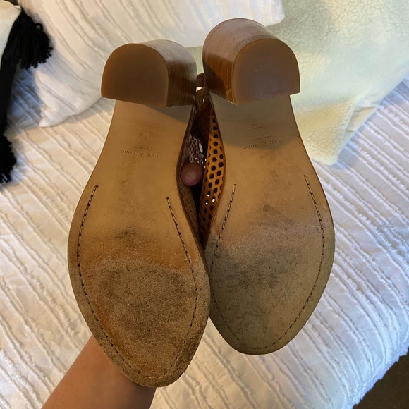 rag & bone Tan Wyatt Laser Cut Leather Sandals - Picture 5 of 8